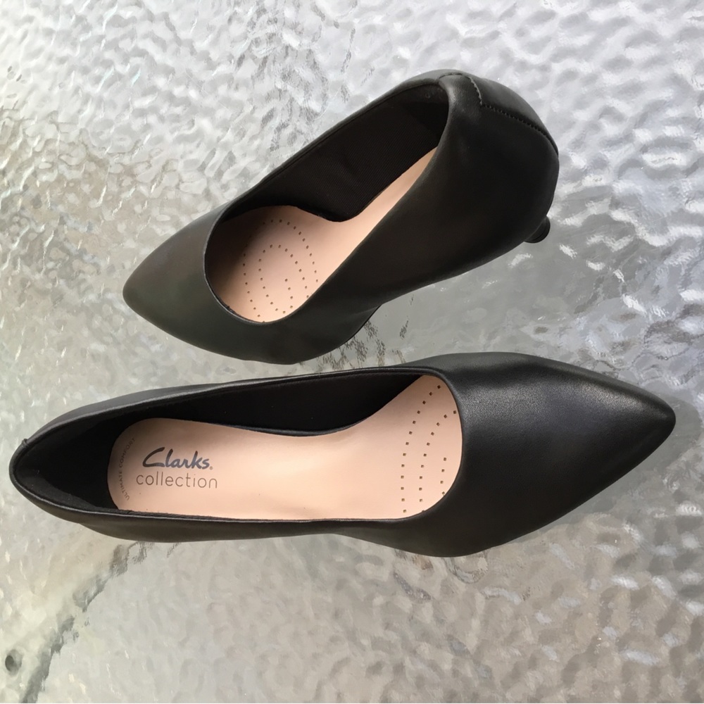 Clarks Linvale Jerica Black Kitten Heels Size 7.5m - image 4